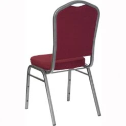 HERCULES Series Crown Back Stacking Banquet Chair In Burgundy Fabric - Silver Vein Frame - By Flash Furniture - Madison Seating -Furniture Sales Store HERCULES Series Crown Back Stacking Banquet Chair in Burgundy Fabric Silver Vein Frame by Flash Furniture 3