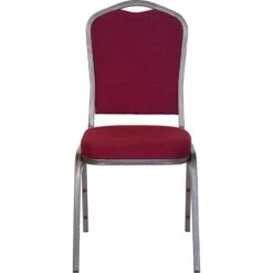 HERCULES Series Crown Back Stacking Banquet Chair In Burgundy Fabric - Silver Vein Frame - By Flash Furniture - Madison Seating -Furniture Sales Store HERCULES Series Crown Back Stacking Banquet Chair in Burgundy Fabric Silver Vein Frame by Flash Furniture 4