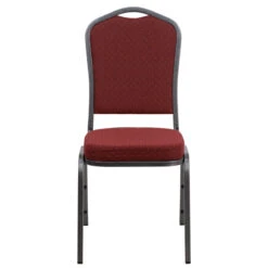 HERCULES Series Crown Back Stacking Banquet Chair In Burgundy Patterned Fabric - Silver Vein Frame - By Flash Furniture - Madison Seating -Furniture Sales Store HERCULES Series Crown Back Stacking Banquet Chair in Burgundy Patterned Fabric Silver Vein Frame by Flash Furniture 6