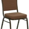 HERCULES Series Crown Back Stacking Banquet Chair In Coffee Fabric - Gold Vein Frame - By Flash Furniture - Madison Seating -Furniture Sales Store HERCULES Series Crown Back Stacking Banquet Chair in Coffee Fabric Gold Vein Frame by Flash Furniture