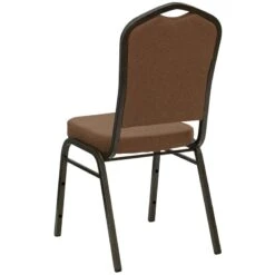 HERCULES Series Crown Back Stacking Banquet Chair In Coffee Fabric - Gold Vein Frame - By Flash Furniture - Madison Seating -Furniture Sales Store HERCULES Series Crown Back Stacking Banquet Chair in Coffee Fabric Gold Vein Frame by Flash Furniture 3