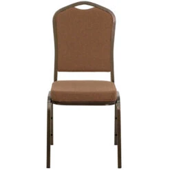 HERCULES Series Crown Back Stacking Banquet Chair In Coffee Fabric - Gold Vein Frame - By Flash Furniture - Madison Seating -Furniture Sales Store HERCULES Series Crown Back Stacking Banquet Chair in Coffee Fabric Gold Vein Frame by Flash Furniture 6