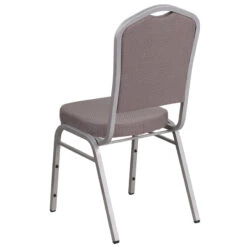HERCULES Series Crown Back Stacking Banquet Chair In Gray Dot Fabric - Silver Frame - By Flash Furniture - Madison Seating -Furniture Sales Store HERCULES Series Crown Back Stacking Banquet Chair in Gray Dot Fabric Silver Frame by Flash Furniture 2