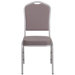 HERCULES Series Crown Back Stacking Banquet Chair In Gray Dot Fabric - Silver Frame - By Flash Furniture - Madison Seating -Furniture Sales Store HERCULES Series Crown Back Stacking Banquet Chair in Gray Dot Fabric Silver Frame by Flash Furniture 3