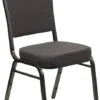 HERCULES Series Crown Back Stacking Banquet Chair In Gray Fabric - Silver Vein Frame - By Flash Furniture - Madison Seating