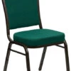 HERCULES Series Crown Back Stacking Banquet Chair In Green Fabric - Gold Vein Frame - By Flash Furniture - Madison Seating