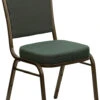 HERCULES Series Crown Back Stacking Banquet Chair In Green Patterned Fabric - Gold Vein Frame - By Flash Furniture - Madison Seating -Furniture Sales Store HERCULES Series Crown Back Stacking Banquet Chair in Green Patterned Fabric Gold Vein Frame by Flash Furniture