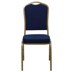 HERCULES Series Crown Back Stacking Banquet Chair In Navy Blue Patterned Fabric - Gold Frame - By Flash Furniture - Madison Seating -Furniture Sales Store HERCULES Series Crown Back Stacking Banquet Chair in Navy Blue Patterned Fabric Gold Frame by Flash Furniture 7