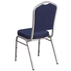 HERCULES Series Crown Back Stacking Banquet Chair In Navy Fabric - Silver Frame - By Flash Furniture - Madison Seating -Furniture Sales Store HERCULES Series Crown Back Stacking Banquet Chair in Navy Fabric Silver Frame by Flash Furniture 2