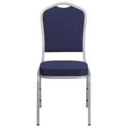 HERCULES Series Crown Back Stacking Banquet Chair In Navy Fabric - Silver Frame - By Flash Furniture - Madison Seating -Furniture Sales Store HERCULES Series Crown Back Stacking Banquet Chair in Navy Fabric Silver Frame by Flash Furniture 3