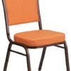 HERCULES Series Crown Back Stacking Banquet Chair In Orange Fabric - Copper Vein Frame - By Flash Furniture - Madison Seating