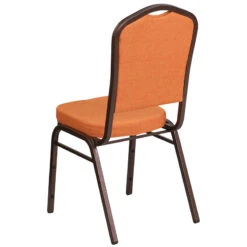 HERCULES Series Crown Back Stacking Banquet Chair In Orange Fabric - Copper Vein Frame - By Flash Furniture - Madison Seating -Furniture Sales Store HERCULES Series Crown Back Stacking Banquet Chair in Orange Fabric Copper Vein Frame by Flash Furniture 2