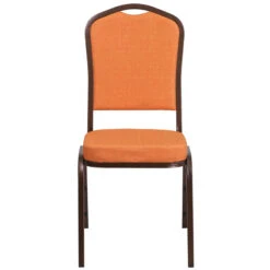 HERCULES Series Crown Back Stacking Banquet Chair In Orange Fabric - Copper Vein Frame - By Flash Furniture - Madison Seating -Furniture Sales Store HERCULES Series Crown Back Stacking Banquet Chair in Orange Fabric Copper Vein Frame by Flash Furniture 3