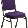 HERCULES Series Crown Back Stacking Banquet Chair In Purple Fabric - Gold Vein Frame - By Flash Furniture - Madison Seating -Furniture Sales Store HERCULES Series Crown Back Stacking Banquet Chair in Purple Fabric Gold Vein Frame by Flash Furniture