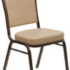 HERCULES Series Crown Back Stacking Banquet Chair In Tan Vinyl - Copper Vein Frame - By Flash Furniture - Madison Seating