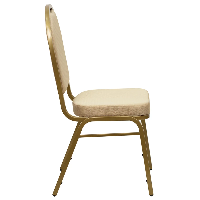 HERCULES Series Dome Back Stacking Banquet Chair In Beige Patterned Fabric - Gold Frame - By Flash Furniture - Madison Seating 4 HERCULES Series Dome Back Stacking Banquet Chair In Beige Patterned Fabric - Gold Frame - By Flash Furniture - Madison Seating - Image 2