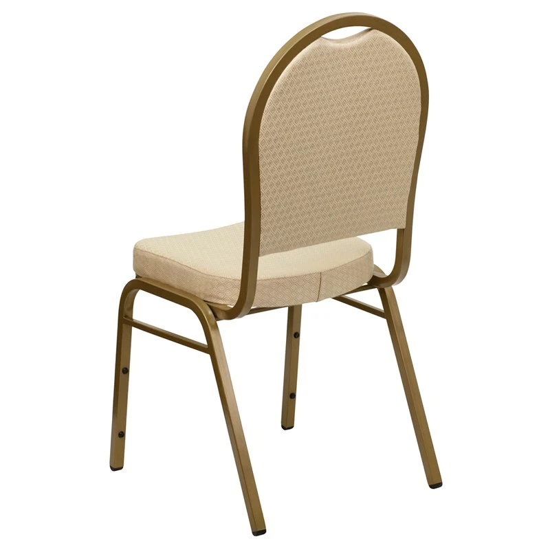 HERCULES Series Dome Back Stacking Banquet Chair In Beige Patterned Fabric - Gold Frame - By Flash Furniture - Madison Seating 8 HERCULES Series Dome Back Stacking Banquet Chair In Beige Patterned Fabric - Gold Frame - By Flash Furniture - Madison Seating - Image 6