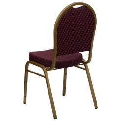 HERCULES Series Dome Back Stacking Banquet Chair In Burgundy Patterned Fabric - Gold Frame - By Flash Furniture - Madison Seating -Furniture Sales Store HERCULES Series Dome Back Stacking Banquet Chair in Burgundy Patterned Fabric Gold Frame by Flash Furniture 3