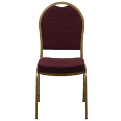 HERCULES Series Dome Back Stacking Banquet Chair In Burgundy Patterned Fabric - Gold Frame - By Flash Furniture - Madison Seating -Furniture Sales Store HERCULES Series Dome Back Stacking Banquet Chair in Burgundy Patterned Fabric Gold Frame by Flash Furniture 4