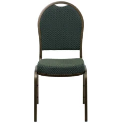 HERCULES Series Dome Back Stacking Banquet Chair In Green Patterned Fabric - Gold Vein Frame - By Flash Furniture - Madison Seating -Furniture Sales Store HERCULES Series Dome Back Stacking Banquet Chair in Green Patterned Fabric Gold Vein Frame by Flash Furniture 3