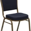 HERCULES Series Dome Back Stacking Banquet Chair In Navy Patterned Fabric - Gold Frame - By Flash Furniture - Madison Seating -Furniture Sales Store HERCULES Series Dome Back Stacking Banquet Chair in Navy Patterned Fabric Gold Frame by Flash Furniture