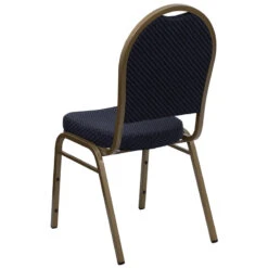 HERCULES Series Dome Back Stacking Banquet Chair In Navy Patterned Fabric - Gold Frame - By Flash Furniture - Madison Seating -Furniture Sales Store HERCULES Series Dome Back Stacking Banquet Chair in Navy Patterned Fabric Gold Frame by Flash Furniture 2