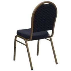 HERCULES Series Dome Back Stacking Banquet Chair In Navy Patterned Fabric - Gold Frame - By Flash Furniture - Madison Seating -Furniture Sales Store HERCULES Series Dome Back Stacking Banquet Chair in Navy Patterned Fabric Gold Frame by Flash Furniture 5