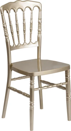 HERCULES Series Gold Resin Stacking Napoleon Chair - By Flash Furniture - Madison Seating