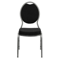 HERCULES Series Teardrop Back Stacking Banquet Chair In Black Patterned Fabric - Silver Vein Frame - By Flash Furniture - Madison Seating -Furniture Sales Store HERCULES Series Teardrop Back Stacking Banquet Chair in Black Patterned Fabric Silver Vein Frame by Flash Furniture 3