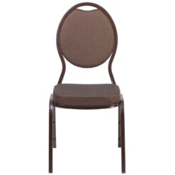HERCULES Series Teardrop Back Stacking Banquet Chair In Brown Patterned Fabric - Copper Vein Frame - By Flash Furniture - Madison Seating -Furniture Sales Store HERCULES Series Teardrop Back Stacking Banquet Chair in Brown Patterned Fabric Copper Vein Frame by Flash Furniture 3
