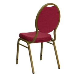 HERCULES Series Teardrop Back Stacking Banquet Chair In Burgundy Patterned Fabric - Gold Frame - By Flash Furniture - Madison Seating -Furniture Sales Store HERCULES Series Teardrop Back Stacking Banquet Chair in Burgundy Patterned Fabric Gold Frame by Flash Furniture 5