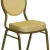 HERCULES Series Teardrop Back Stacking Banquet Chair With Beige Patterned Fabric And 2.5 Inch Thick Seat - Gold Frame By Flash Furniture - Madison Seating -Furniture Sales Store HERCULES Series Teardrop Back Stacking Banquet Chair with Beige Patterned Fabric and 2.5 inch Thick Seat Gold Frame by Flash Furniture