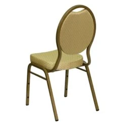 HERCULES Series Teardrop Back Stacking Banquet Chair With Beige Patterned Fabric And 2.5 Inch Thick Seat - Gold Frame By Flash Furniture - Madison Seating -Furniture Sales Store HERCULES Series Teardrop Back Stacking Banquet Chair with Beige Patterned Fabric and 2.5 inch Thick Seat Gold Frame by Flash Furniture 3