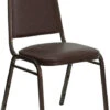 HERCULES Series Trapezoidal Back Stacking Banquet Chair In Brown Vinyl - Copper Vein Frame - By Flash Furniture - Madison Seating -Furniture Sales Store HERCULES Series Trapezoidal Back Stacking Banquet Chair in Brown Vinyl Copper Vein Frame by Flash Furniture