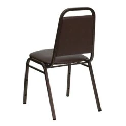 HERCULES Series Trapezoidal Back Stacking Banquet Chair In Brown Vinyl - Copper Vein Frame - By Flash Furniture - Madison Seating -Furniture Sales Store HERCULES Series Trapezoidal Back Stacking Banquet Chair in Brown Vinyl Copper Vein Frame by Flash Furniture 3