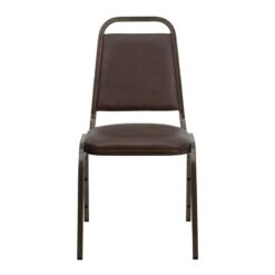 HERCULES Series Trapezoidal Back Stacking Banquet Chair In Brown Vinyl - Copper Vein Frame - By Flash Furniture - Madison Seating -Furniture Sales Store HERCULES Series Trapezoidal Back Stacking Banquet Chair in Brown Vinyl Copper Vein Frame by Flash Furniture 4