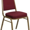 HERCULES Series Trapezoidal Back Stacking Banquet Chair In Burgundy Patterned Fabric - Gold Frame - By Flash Furniture - Madison Seating -Furniture Sales Store HERCULES Series Trapezoidal Back Stacking Banquet Chair in Burgundy Patterned Fabric Gold Frame by Flash Furniture