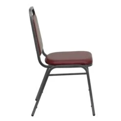 HERCULES Series Trapezoidal Back Stacking Banquet Chair In Burgundy Vinyl - Silver Vein Frame - By Flash Furniture - Madison Seating -Furniture Sales Store HERCULES Series Trapezoidal Back Stacking Banquet Chair in Burgundy Vinyl Silver Vein Frame by Flash Furniture 2 1