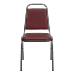 HERCULES Series Trapezoidal Back Stacking Banquet Chair In Burgundy Vinyl - Silver Vein Frame - By Flash Furniture - Madison Seating -Furniture Sales Store HERCULES Series Trapezoidal Back Stacking Banquet Chair in Burgundy Vinyl Silver Vein Frame by Flash Furniture 4 1