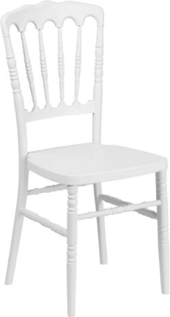 HERCULES Series White Resin Stacking Napoleon Chair - By Flash Furniture - Madison Seating