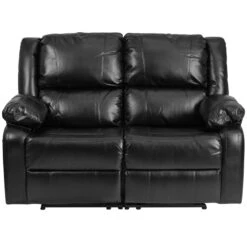 Harmony Series Black Leather Loveseat With Two Built-In Recliners - By Flash Furniture - Madison Seating -Furniture Sales Store Harmony Series Black Leather Loveseat with Two Built In Recliners by Flash Furniture 3