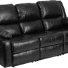 Harmony Series Black Leather Sofa With Two Built-In Recliners - By Flash Furniture - Madison Seating -Furniture Sales Store Harmony Series Black Leather Sofa with Two Built In Recliners by Flash Furniture