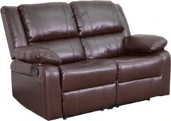 Harmony Series Brown Leather Loveseat With Two Built-In Recliners - By Flash Furniture - Madison Seating