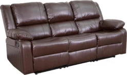 Harmony Series Brown Leather Sofa With Two Built-In Recliners - By Flash Furniture - Madison Seating