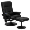 Massaging Black Leather Recliner And Ottoman With Leather Wrapped Base - By Flash Furniture - Madison Seating -Furniture Sales Store Massaging Black Leather Recliner and Ottoman with Leather Wrapped Base by Flash Furniture 7