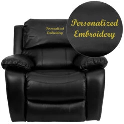 Personalized Black Leather Rocker Recliner - By Flash Furniture - Madison Seating