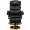 Personalized Contemporary Black Leather Recliner And Ottoman With Wood Base - By Flash Furniture - Madison Seating