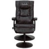 Personalized Contemporary Brown Leather Recliner And Ottoman With Leather Wrapped Base - By Flash Furniture - Madison Seating -Furniture Sales Store Personalized Contemporary Brown Leather Recliner and Ottoman with Leather Wrapped Base by Flash Furniture