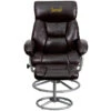 Personalized Contemporary Brown Leather Recliner And Ottoman With Metal Base - By Flash Furniture - Madison Seating -Furniture Sales Store Personalized Contemporary Brown Leather Recliner and Ottoman with Metal Base by Flash Furniture