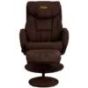 Personalized Contemporary Brown Microfiber Recliner And Ottoman With Circular Microfiber Wrapped Base - By Flash Furniture - Madison Seating -Furniture Sales Store Personalized Contemporary Brown Microfiber Recliner and Ottoman with Circular Microfiber Wrapped Base by Flash Furniture